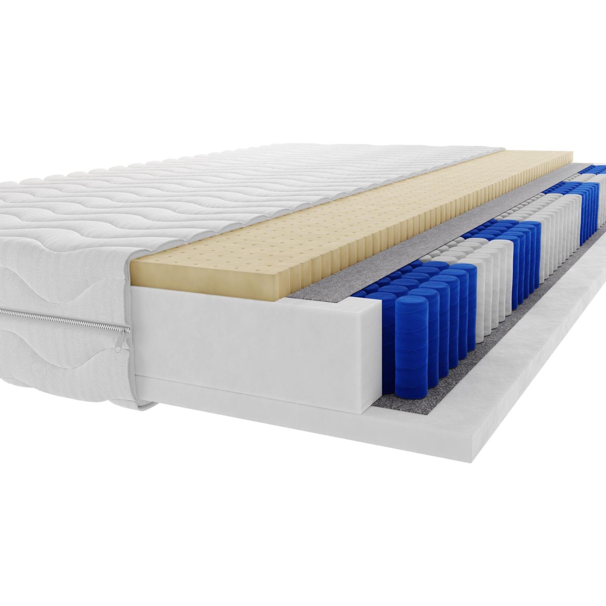 Boxspringmatratze Cayenne, Beautysofa, (18 cm hoch), Taschenfederkern 7-Zonen 12 cm, ergonomisch Polyurethanschaum 3 cm