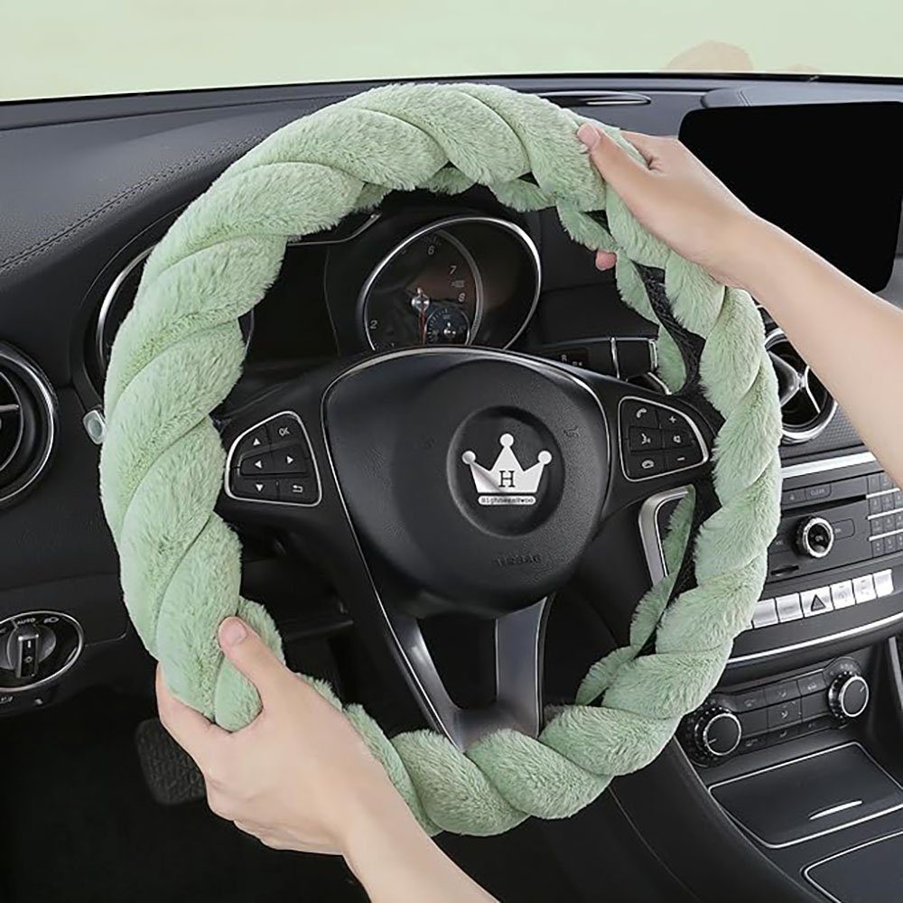 Deliana.home Lenkradbezug Flauschige Winter-Auto-Lenkradbezüge, Ø 37,00 - 38,00 cm, (1-tlg., größe(37–38cm), weich, warm, niedlich, Auto-Innenzubehör für Fahrzeug-Limousine