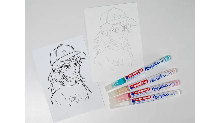 edding 5300-1800 Acrylmarker fein 5er Set Manga