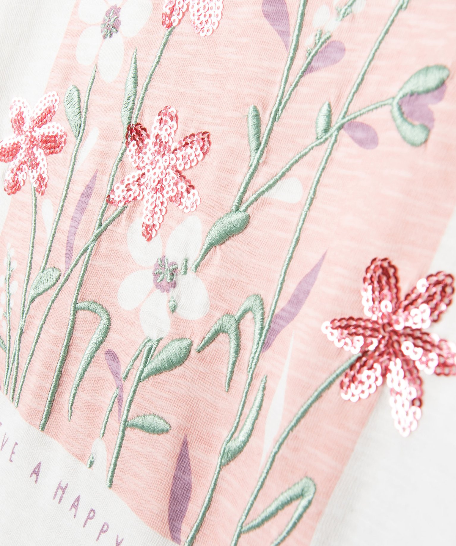 Tee-shirt à manches longues avec motif brodé fille ecru | GEMO