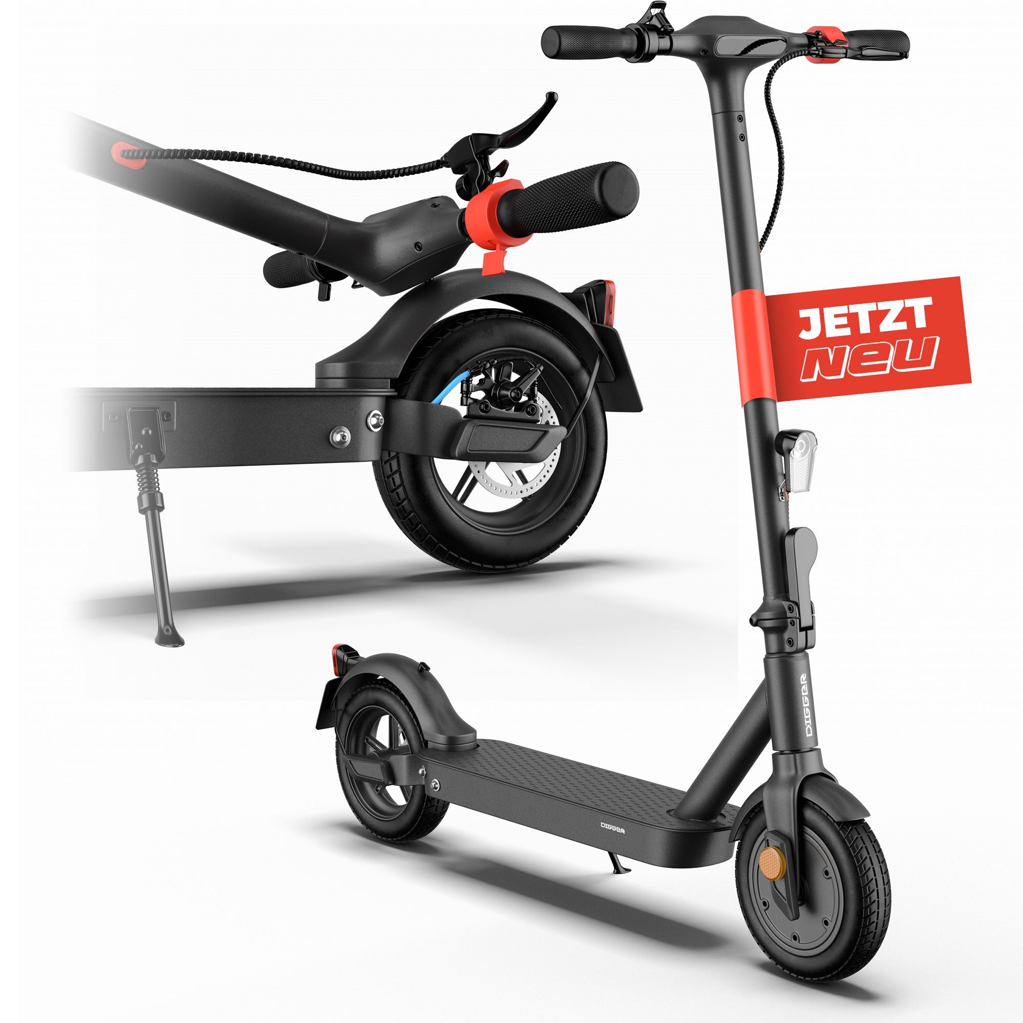 DIGGER E-Scooter ES3 Digger Jubelt faltbarer E-Scooter 360Wh Akku und Straßenzulassung