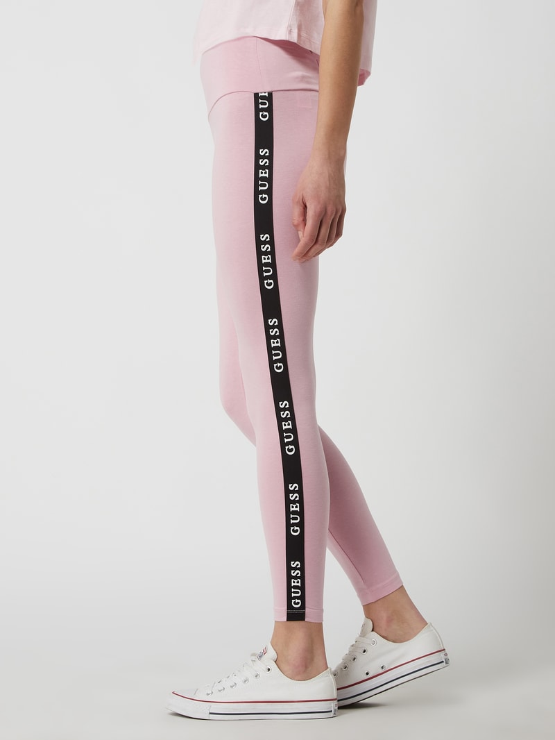 Leggings mit Logo-Streifen in rosa