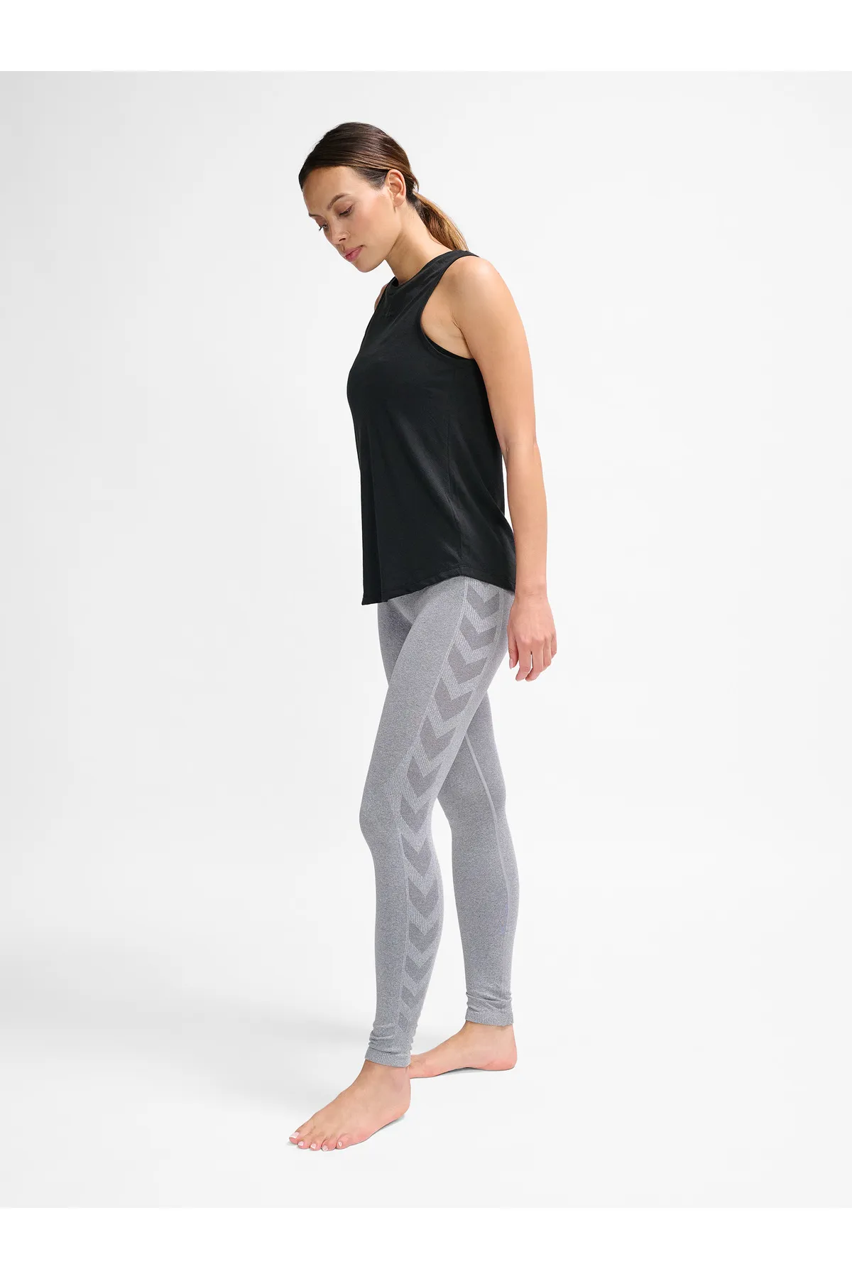 hummel  Sport-Leggings - Grau - Mittlerer Bund