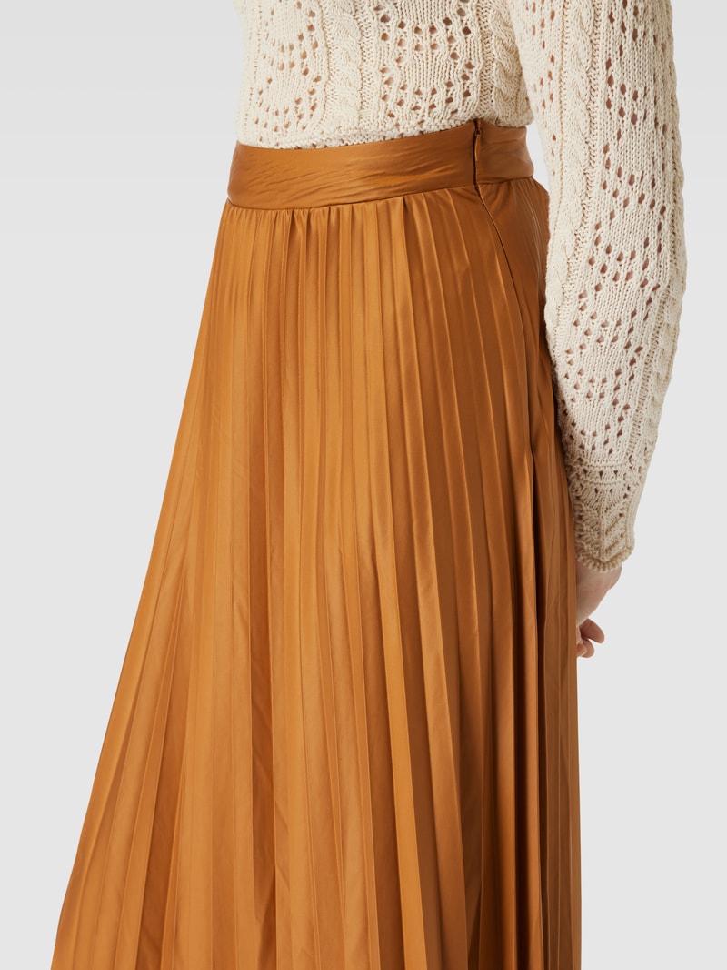 Rock mit Plisseefalten Modell 'ANINA' in camel