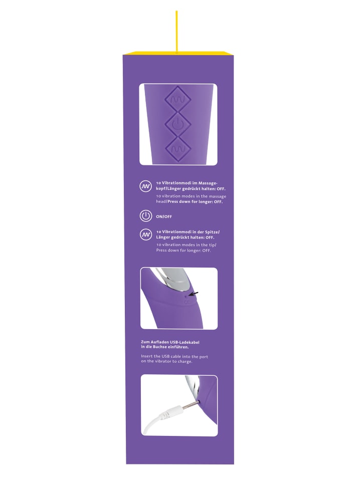 Sweet Smile Vibrator Rechargeable Dual Motor Vibe in lila günstig kaufen 22 cm