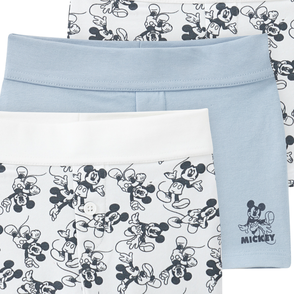 3 Micky Maus Boxer mit Zierknopf