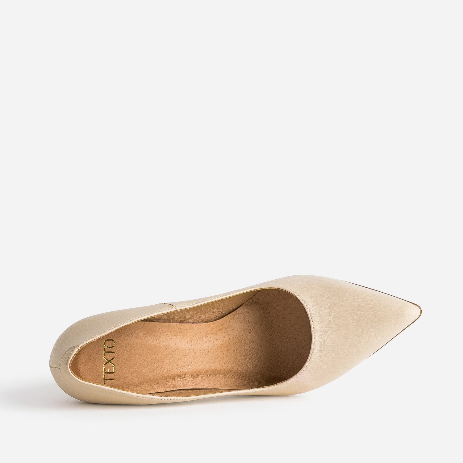 Stiletto TEXTO beige en cuir