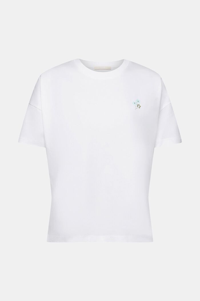 T-Shirt mit floralem Print auf der Brust