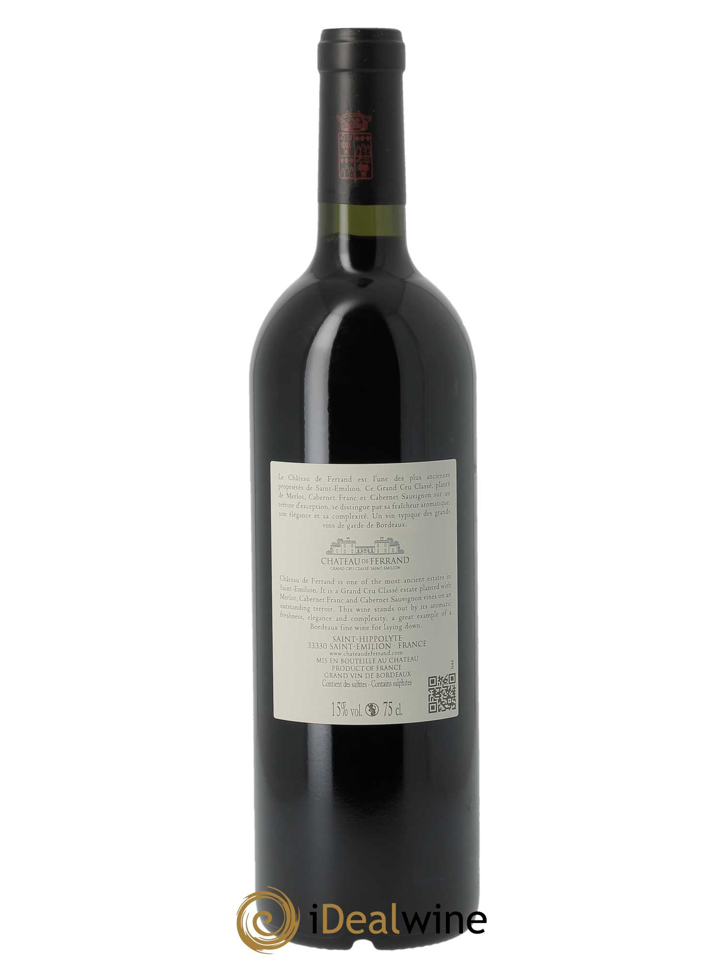 Château de Ferrand Grand Cru Classé (CBO à partir de 12 BTS) 2016 - Lot de 1 Bouteille