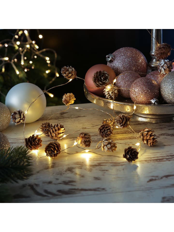 MARELIDA LED Lichterkette Tannenzapfen 20 LED Timer Deko Girlande L: 1,9m in braun günstig kaufen onesize