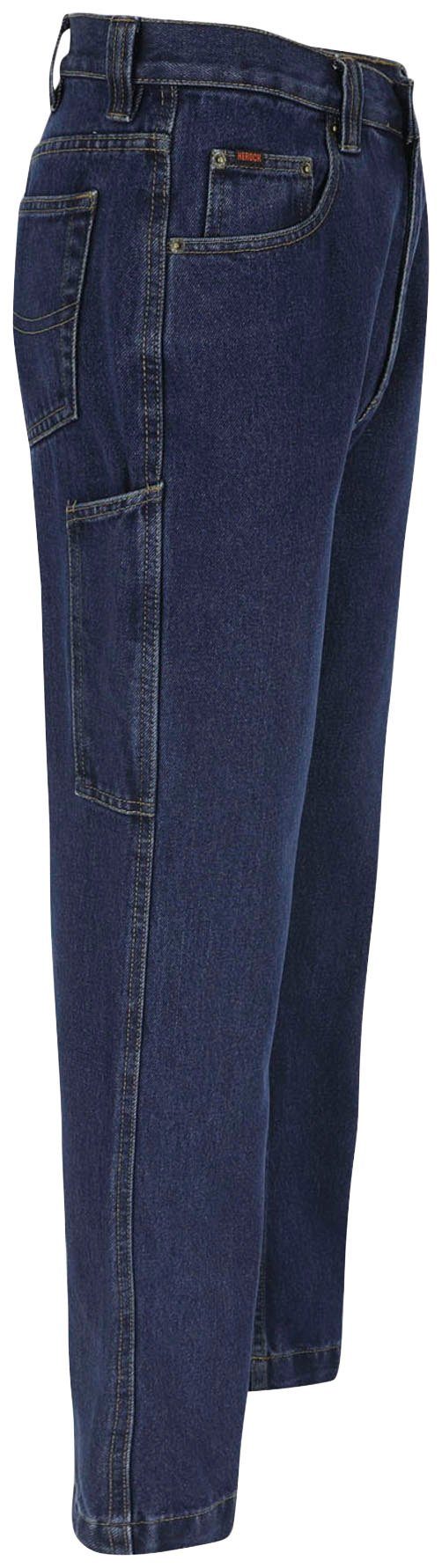Herock Arbeitshose Pluto Jeanshose Reine Baumwolle, schwer entzündbar, angenehmer Tragekomfort, 6 Taschen