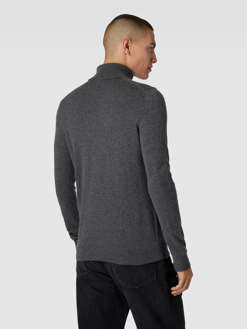 Strickpullover mit Rollkragen aus Kaschmir in anthrazit meliert