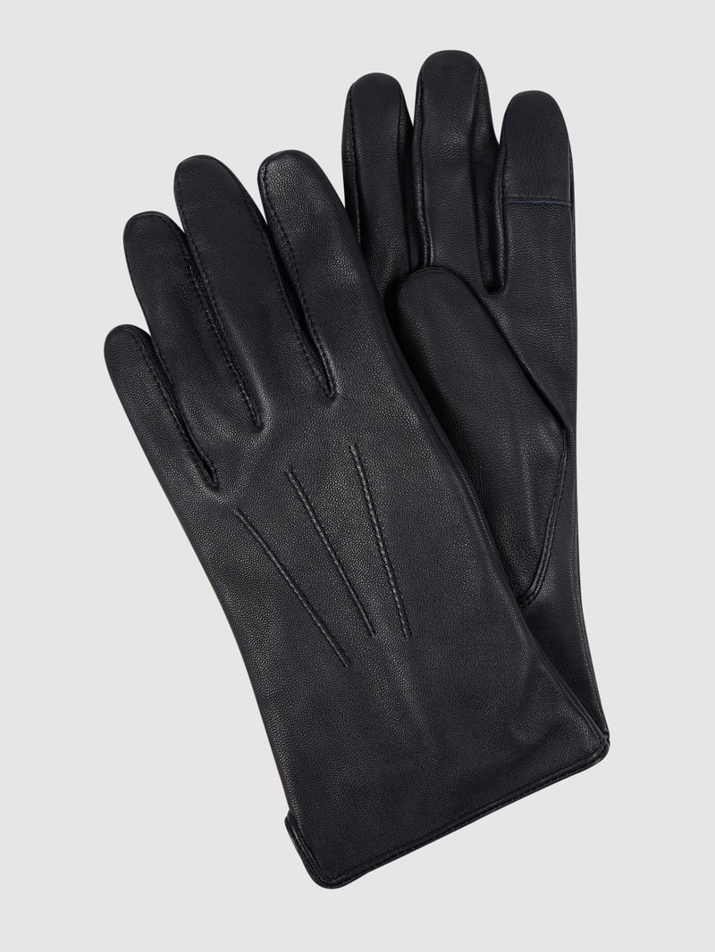 Touchscreen-Handschuhe aus Leder in dunkelblau