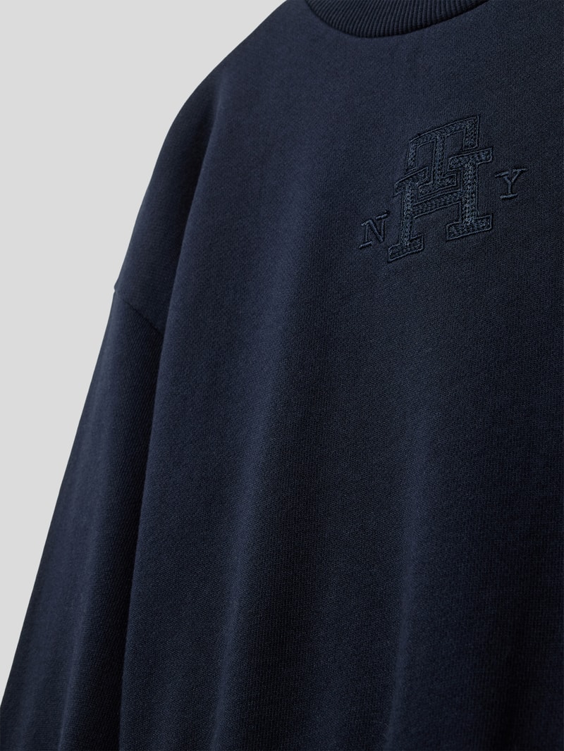Sweatshirt mit Label-Details Modell 'MONOGRAM' in marineblau