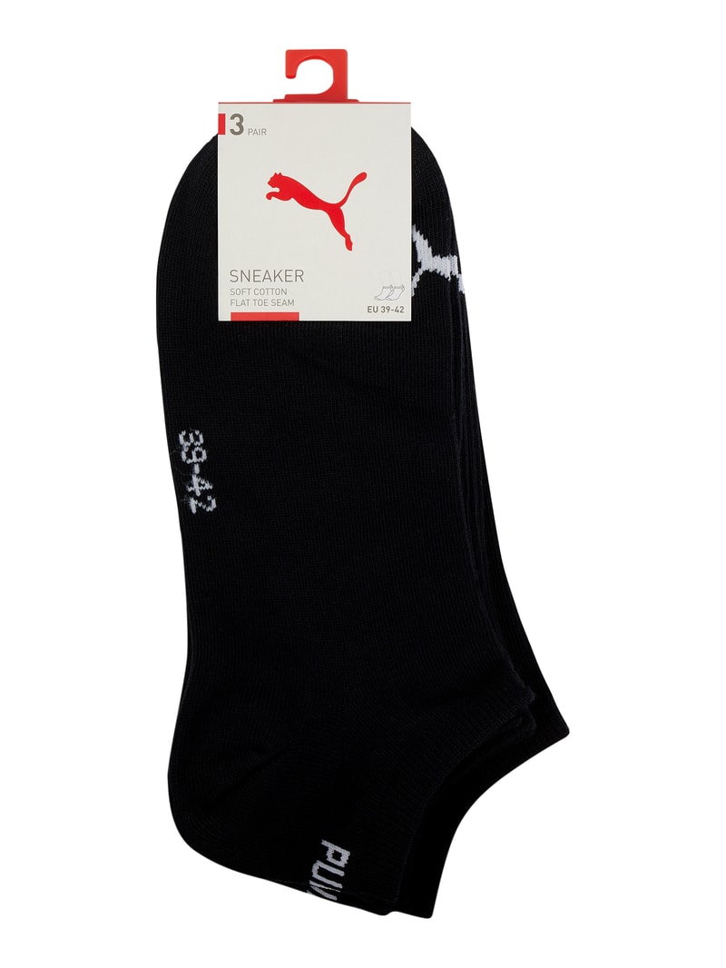 Sneakersocken mit Label-Details im 3er-Pack in schwarz