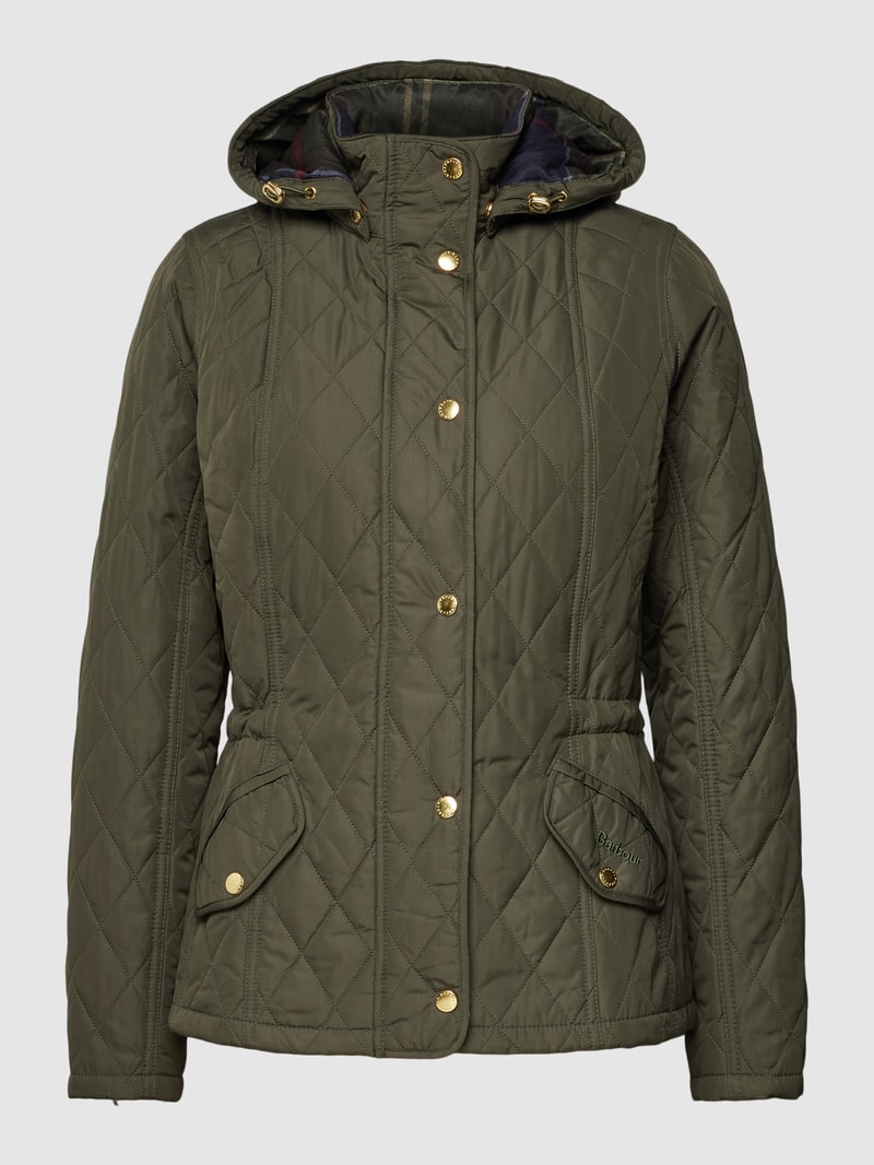 Steppjacke mit abnehmbarer Kapuze Modell 'MILLFIRE' in olivgrün