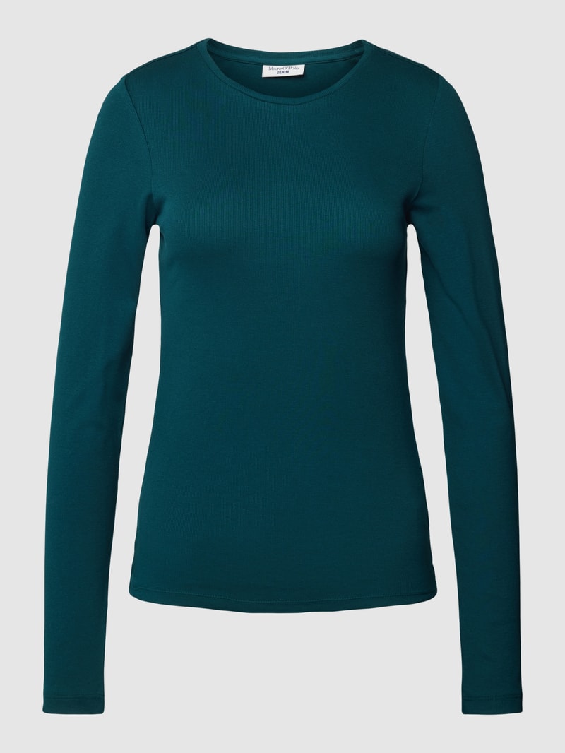 Longsleeve mit Rundhalsausschnitt in dunkelgrün