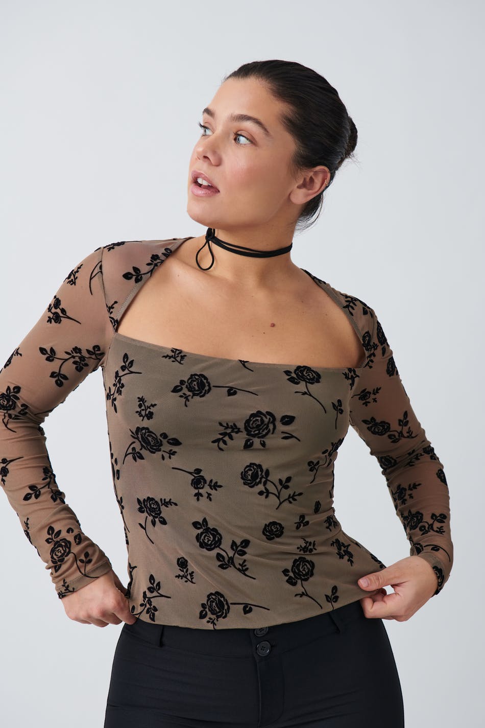 Burnout square neck top