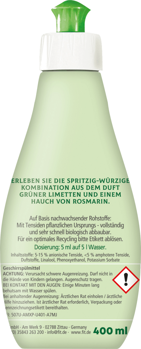 Spülmittel Limette & Rosmarin, 400 ml
