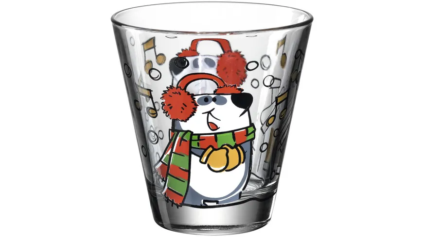 LEONARDO Glasbecher Panda Natale 0,215l