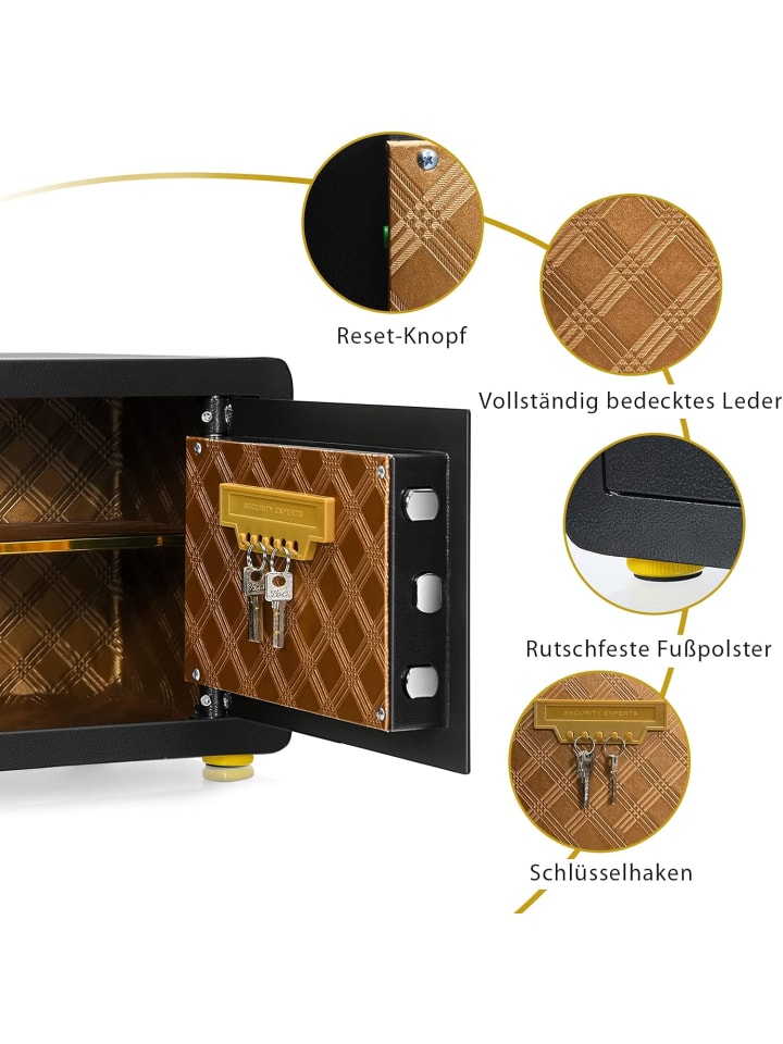 COSTWAY Safe Tresor mit digitaler Tastatur in Schwarz günstig kaufen 40 cm