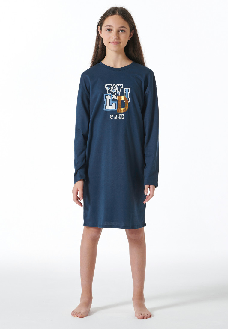 Nachthemd langarm wild blau - Nightwear