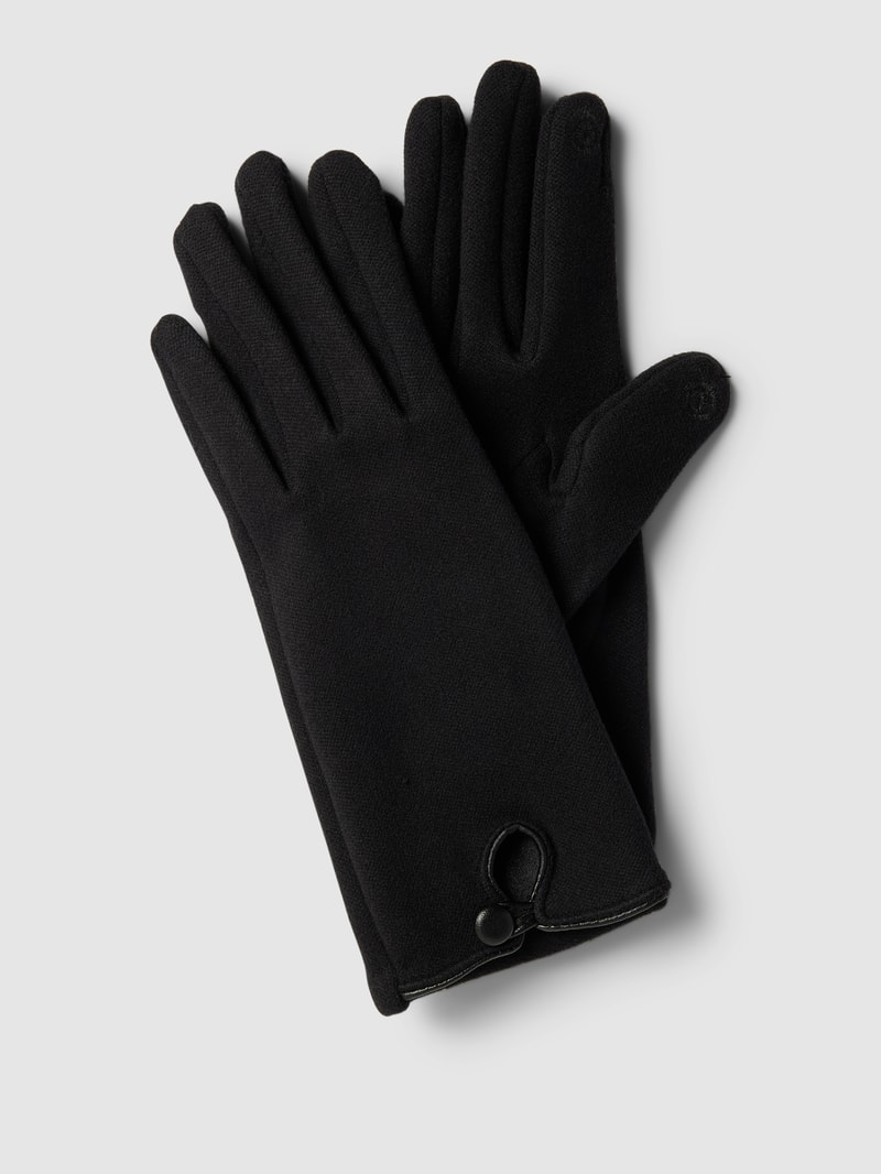 Handschuhe mit Knopfverschluss in schwarz