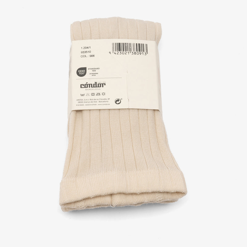 rib strumpfhosen aus wolle - Beige