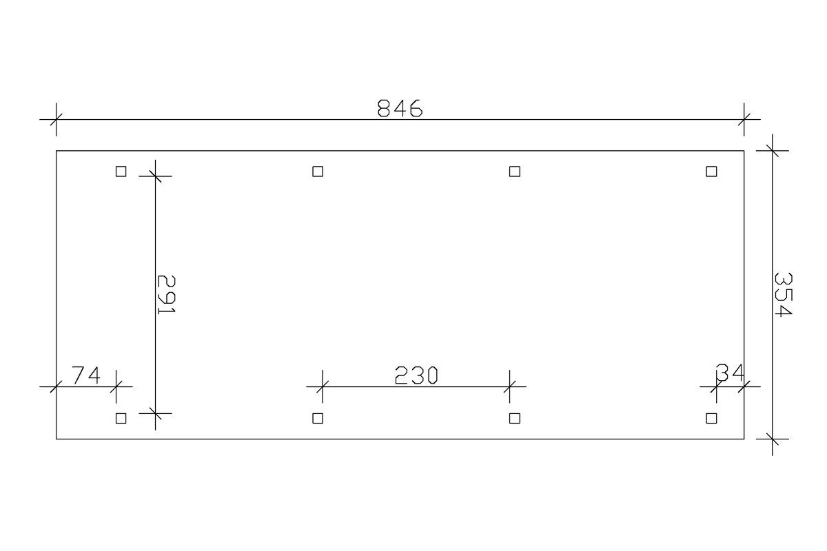 Skanholz Einzelcarport Emsland, BxT: 354x846 cm, 223 cm Einfahrtshöhe