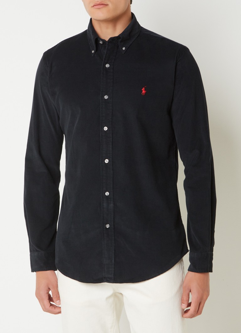 Srajca iz žameta s prikrojem in gumbi iz žameta Ralph Lauren