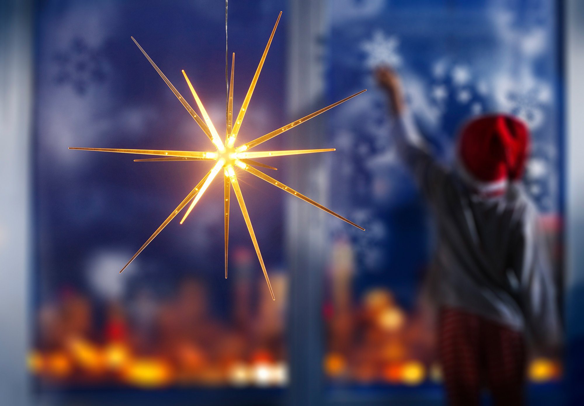 BONETTI LED Stern Weihnachtsstern, Weihnachtsdeko aussen, Timerfunktion, getrennt schaltbar, LED fest integriert, Warmweiß, Ø ca. 51 cm je Stern, mit 8 verschiedenen Leuchtfunktionen