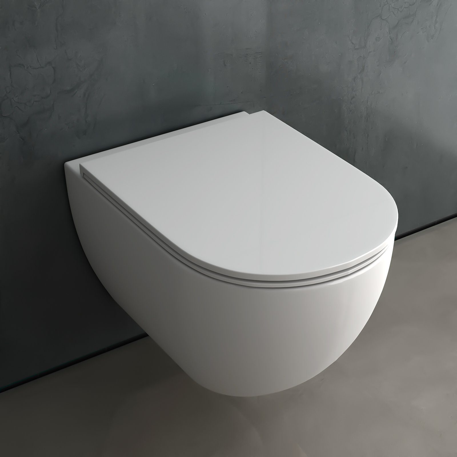 Alpenberger Dusch-WC - Bidet WC - Spülrandloses WC mit Nano Beschichtung, Wandmontage, Abgang Waagerecht, Toilette Komplett-Set, Hänge WC - Taharet WC mit WC Deckel Softclose - Made in Europa