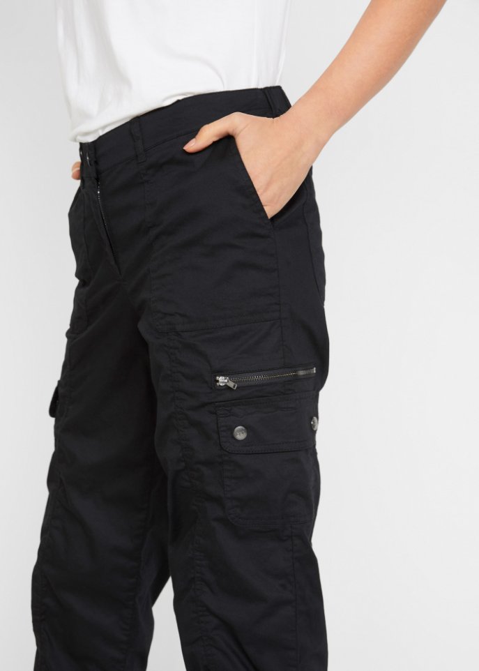 Baumwoll Cargohose mit Bequembund, Loose Fit