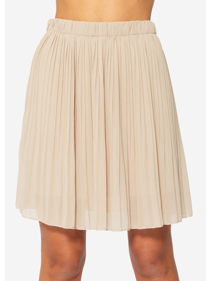 SASSYCLASSY Plissée-Rock mit Futter in Beige günstig kaufen L