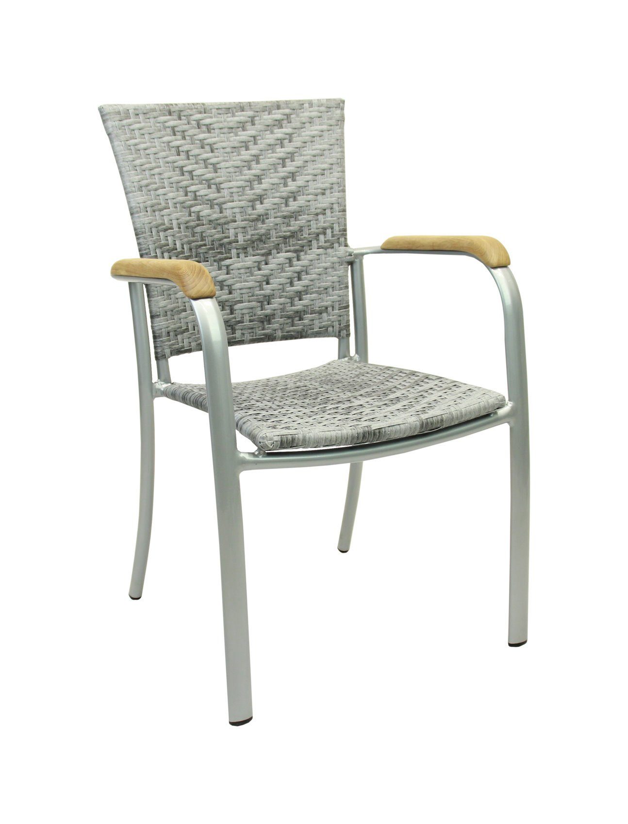 Konway Stapelstuhl ARUBA (4 St), 4x KONWAY® ARUBA Stapelsessel Granit Premium Polyrattan Sessel