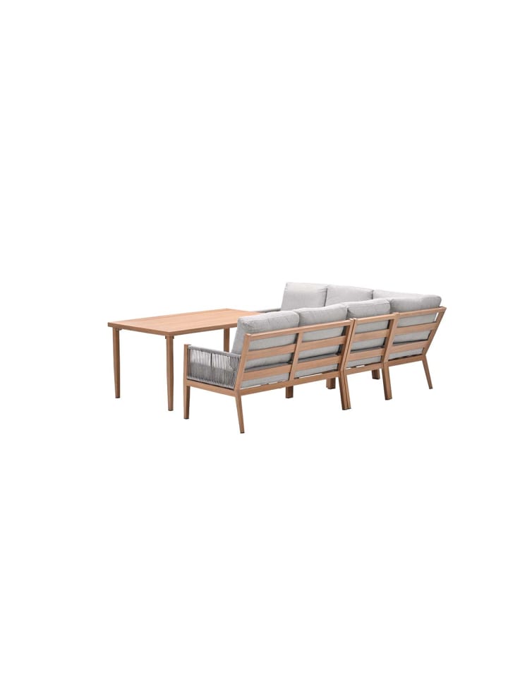 GMD Living Premium Alu Gartenmöbel Sitzgruppe SARDINIA, Dining Lounge in Teakholz Optik günstig kaufen onesize