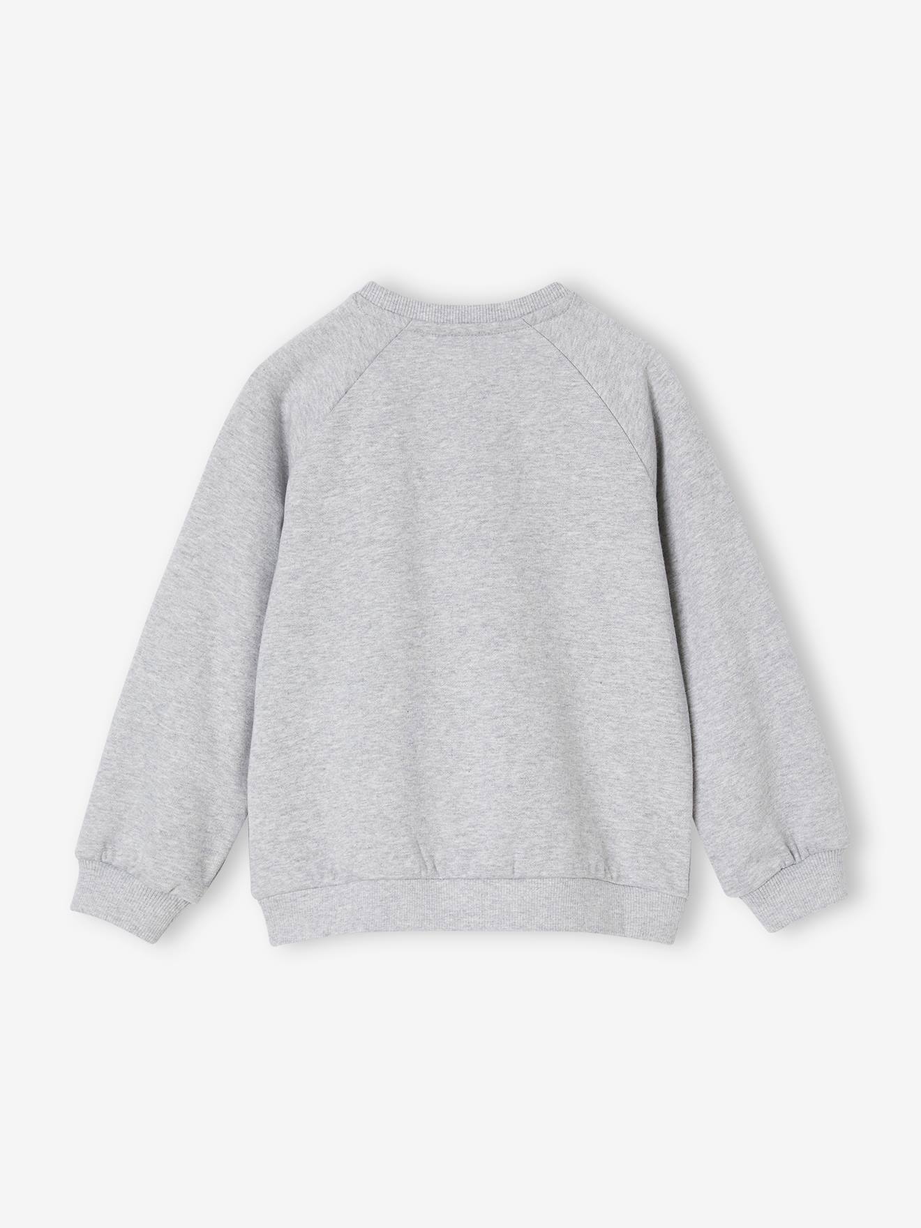 Sweat ludique fille gris chiné