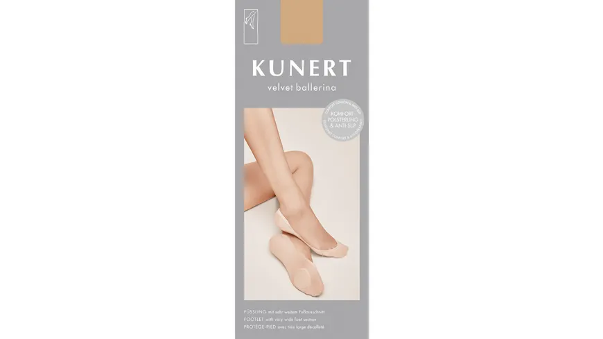 KUNERT Damen Füßlinge Ballerina Velvet puder