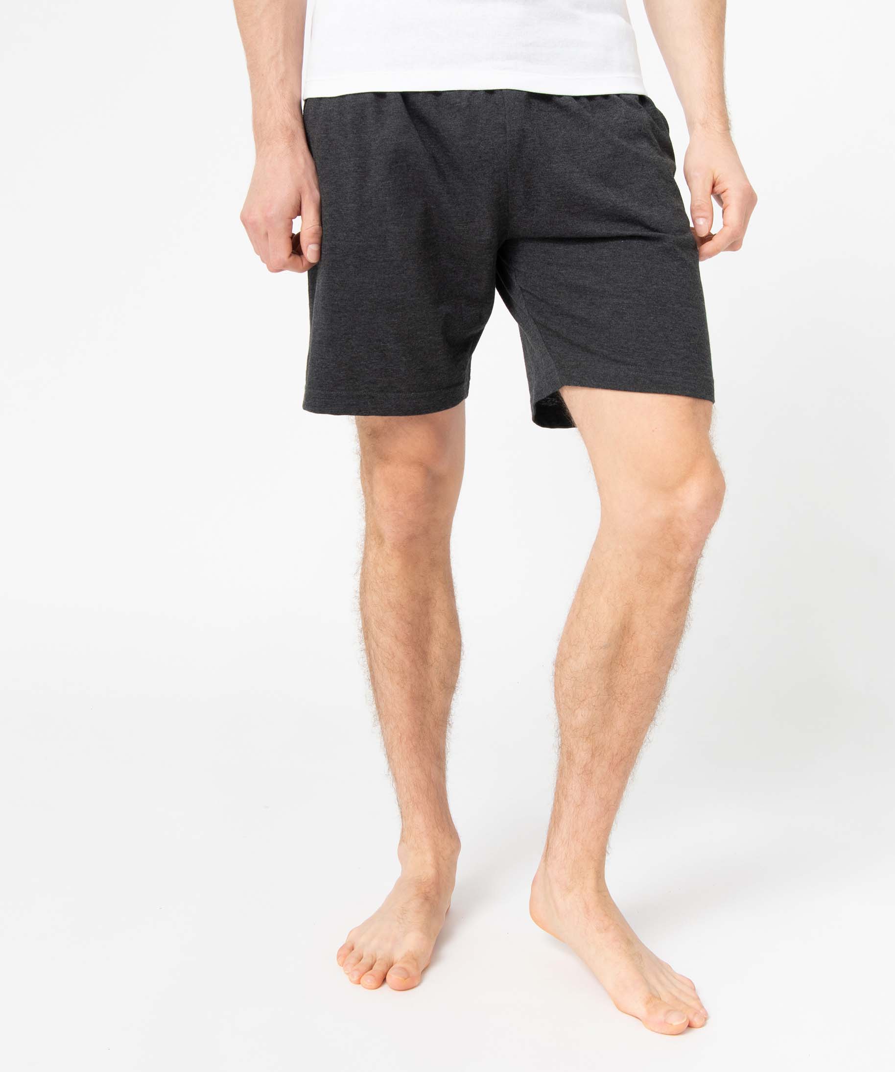 Short de pyjama homme en jersey à taille élastiquée gris fonce | GEMO