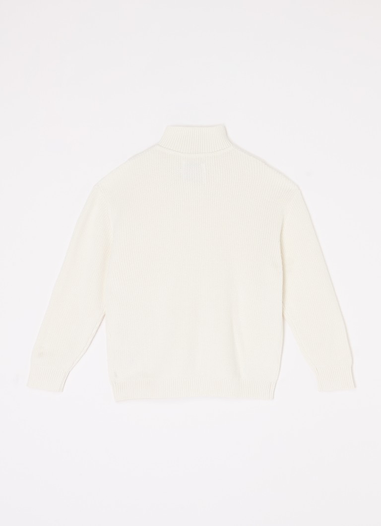 Pulover Calvin Klein Organic Fine Knit cu fermoar pe jumătate
