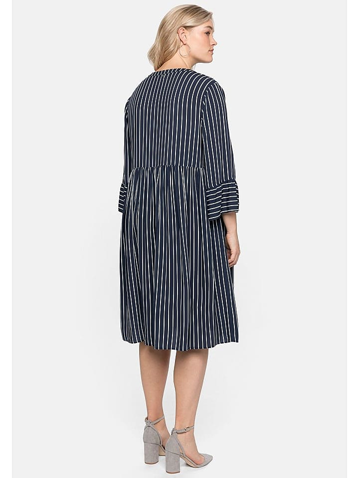 sheego Kleid in marine gestreift günstig kaufen 46