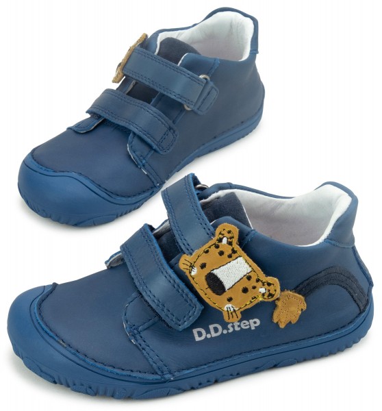 DD Step ~ Leder MidCut Klettschuh ~ Blue Leo
