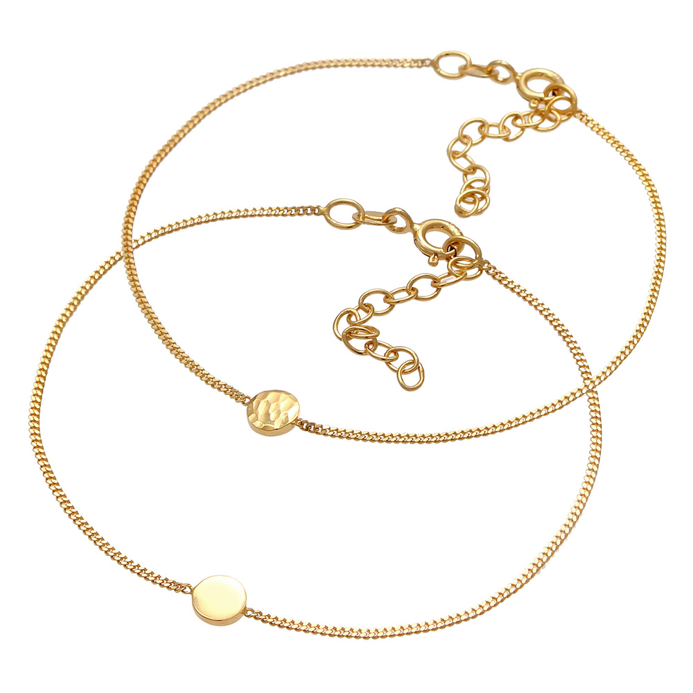 Elli Elli Bracelet Cercle de plaquettes pour dames - Tendance Geo Look Basic en argent Bracelet