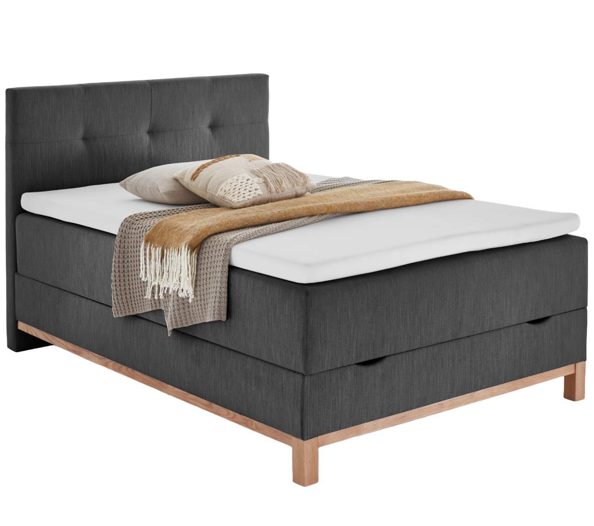 Meise Boxspringbett Catania Anthrazit 120 x 200 cm