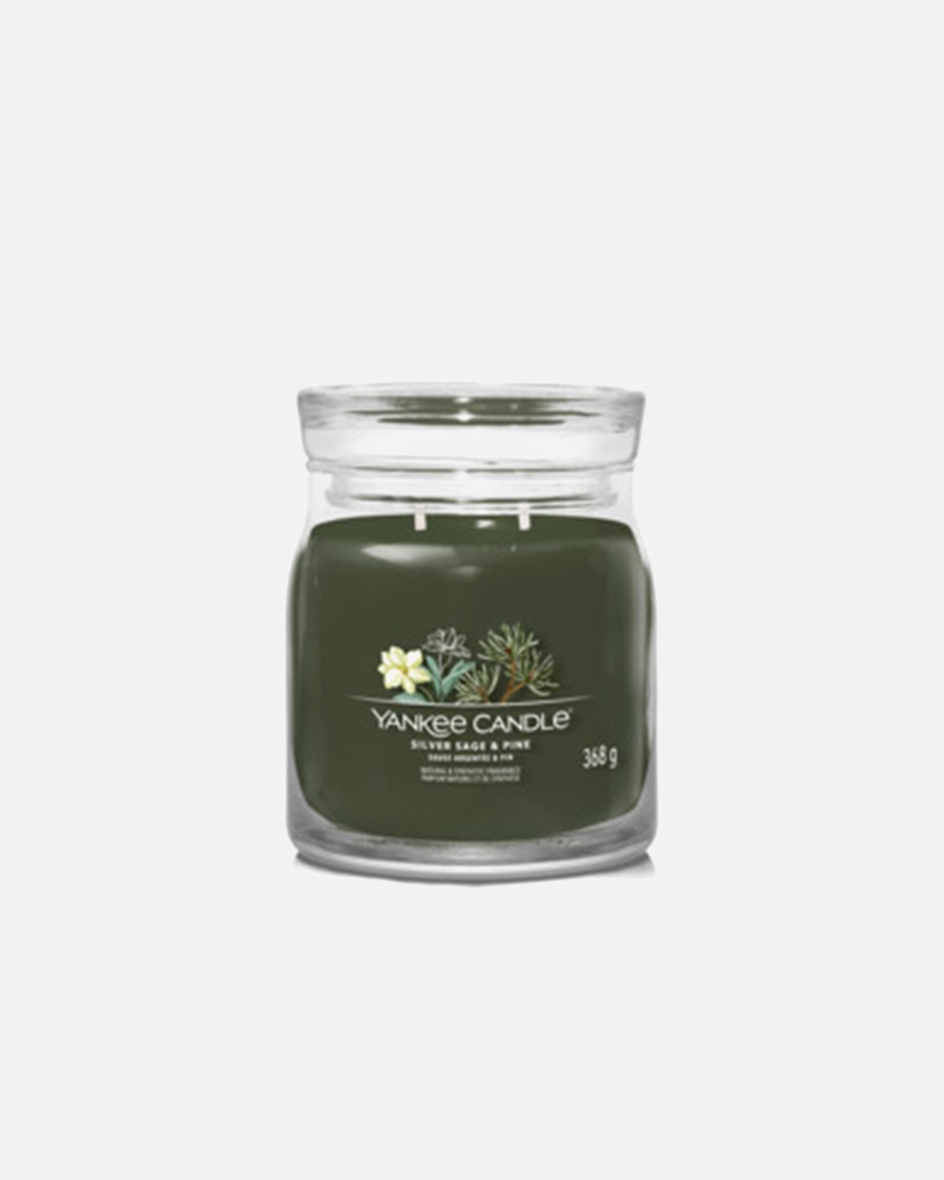 YANKEE CANDLE Medium krukke Signature Sage sølv og furu