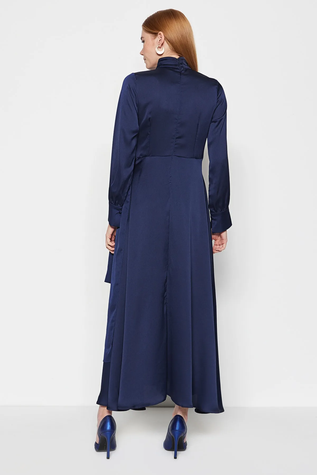 Trendyol Modest  Marineblaues gerades Hijab-Abendkleid TCTSS23DB00020