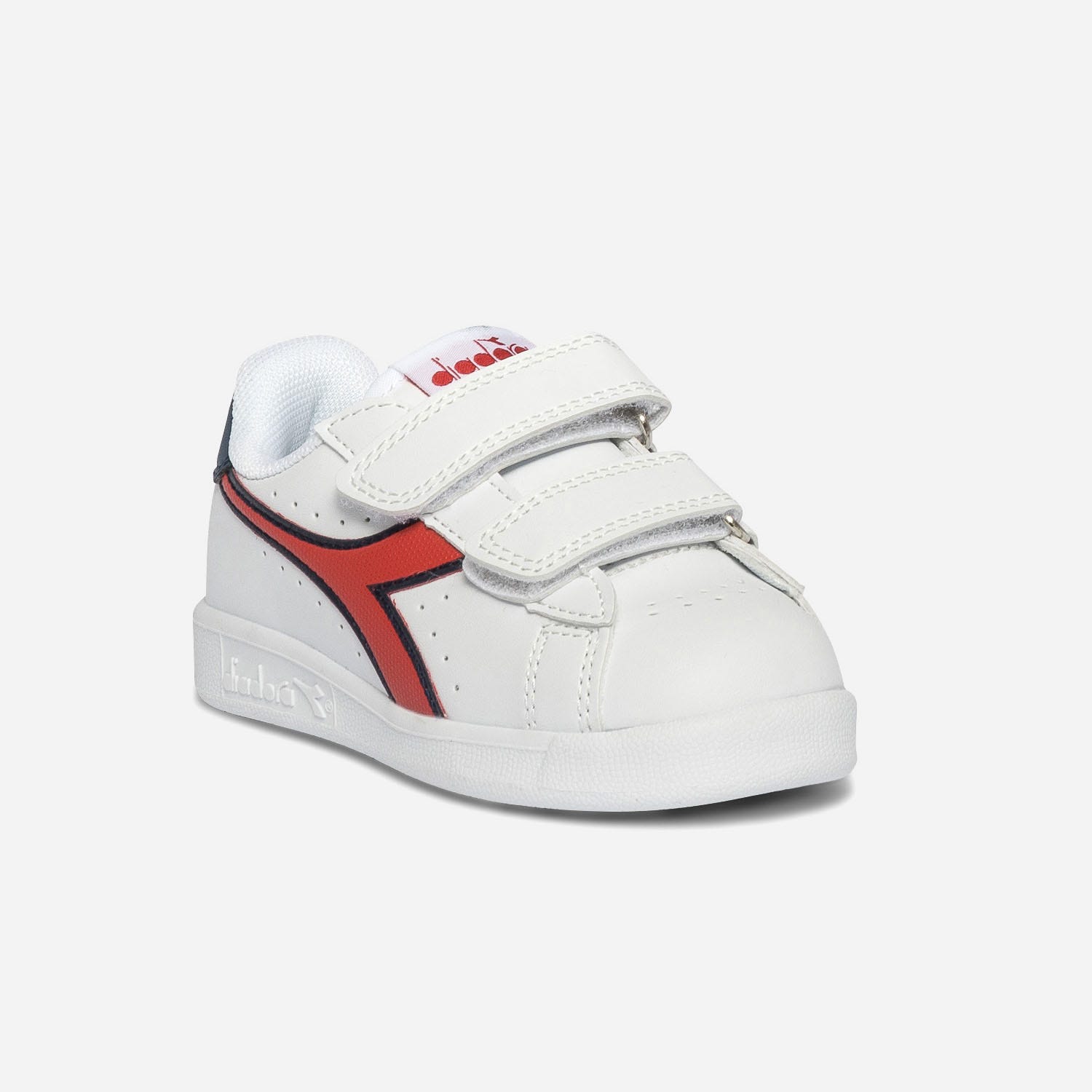 Tennis DIADORA blanche, rouge, marine à scratchs