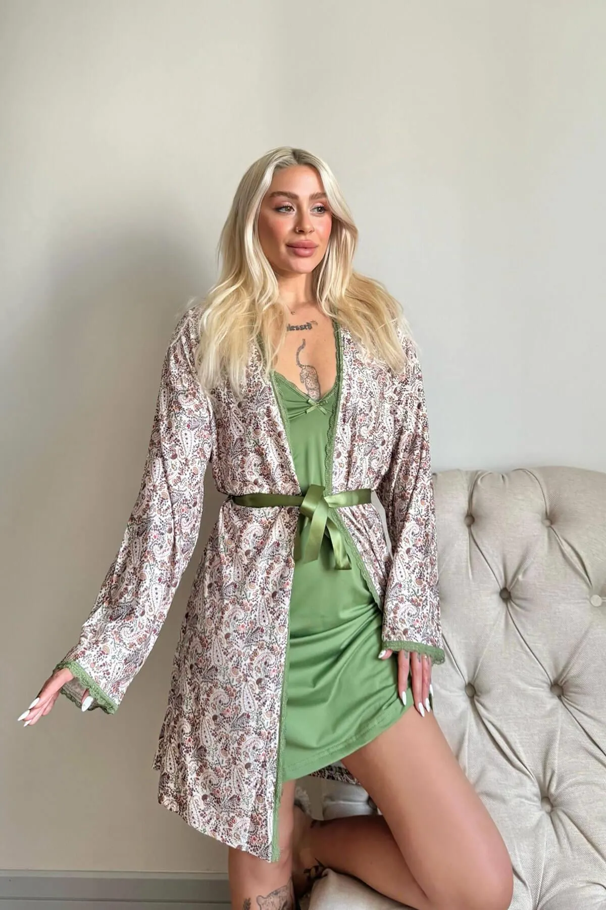 Pijamaevi  Pyjama set - Grün - Unifarben