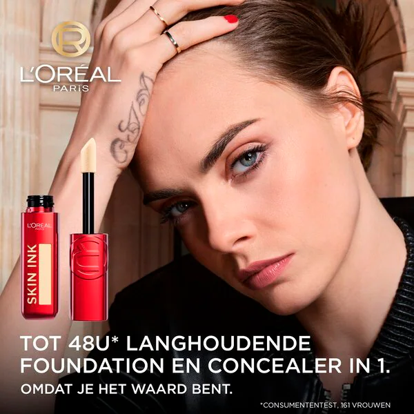 L'Oréal Paris Infaillible Skin Ink 180 2 az 1-ben alapozó és korrektor