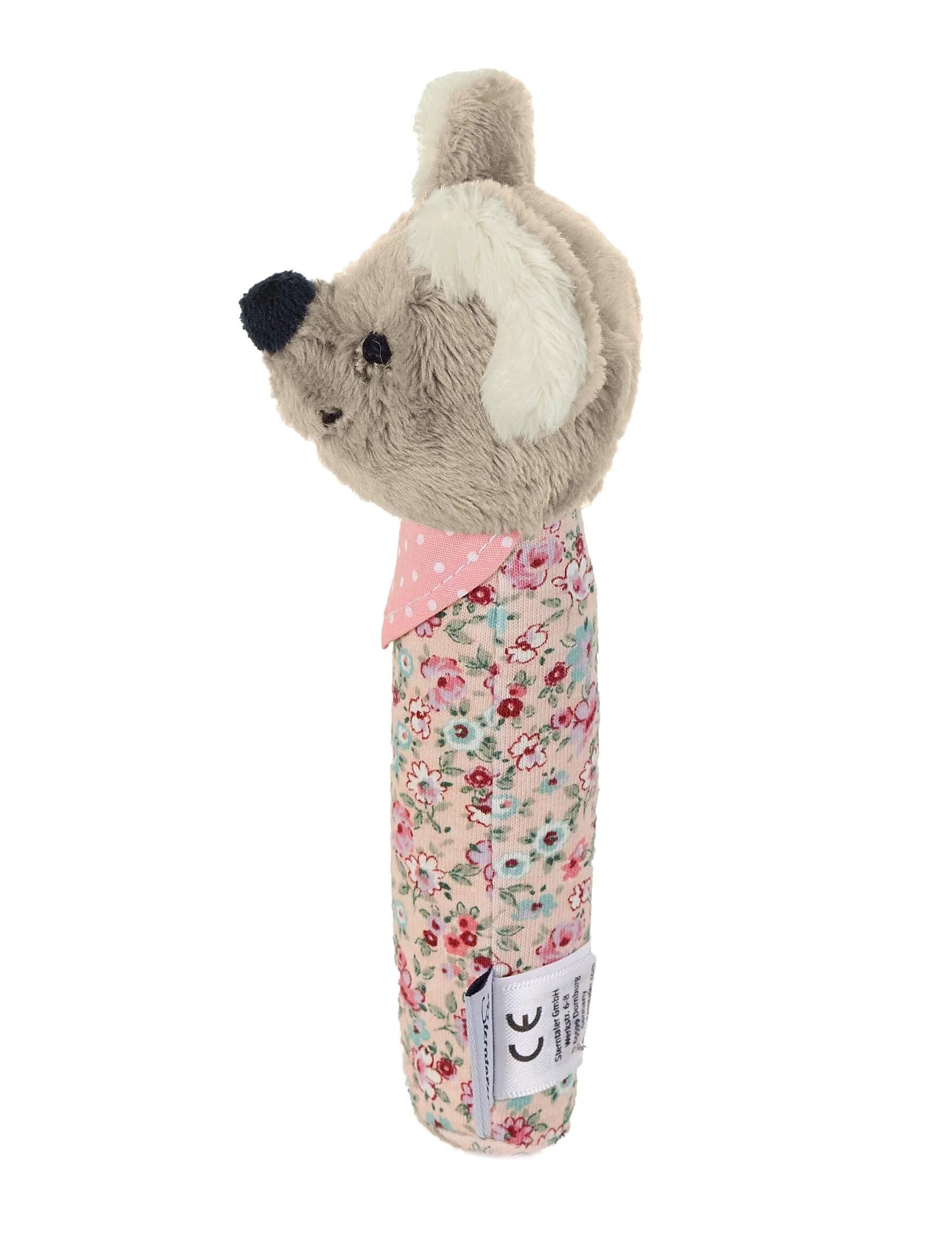 Greif-Quietsche Maus Mabel in Rosa, 17 cm